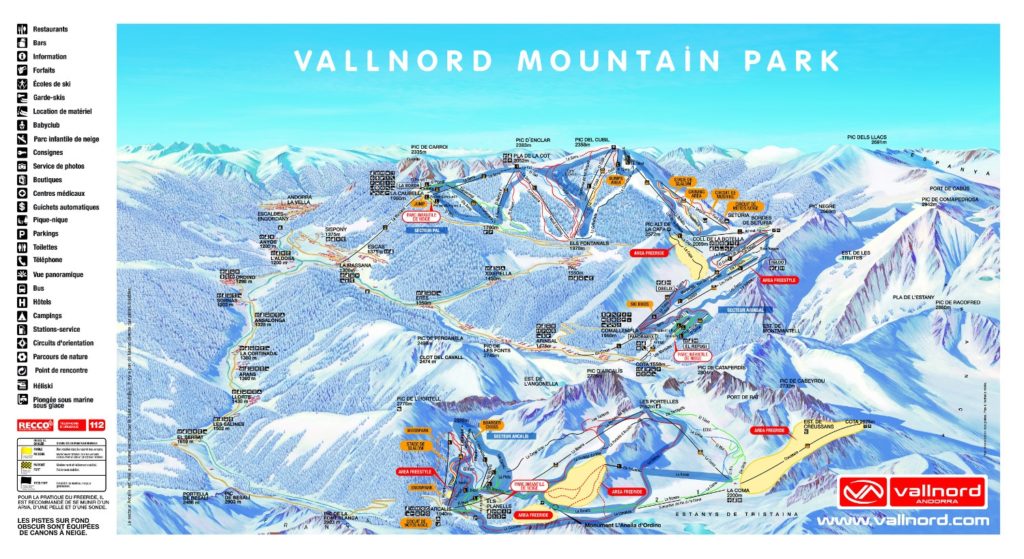 Les pistes de ski de la station de ski de Vallnord en Andorre.  